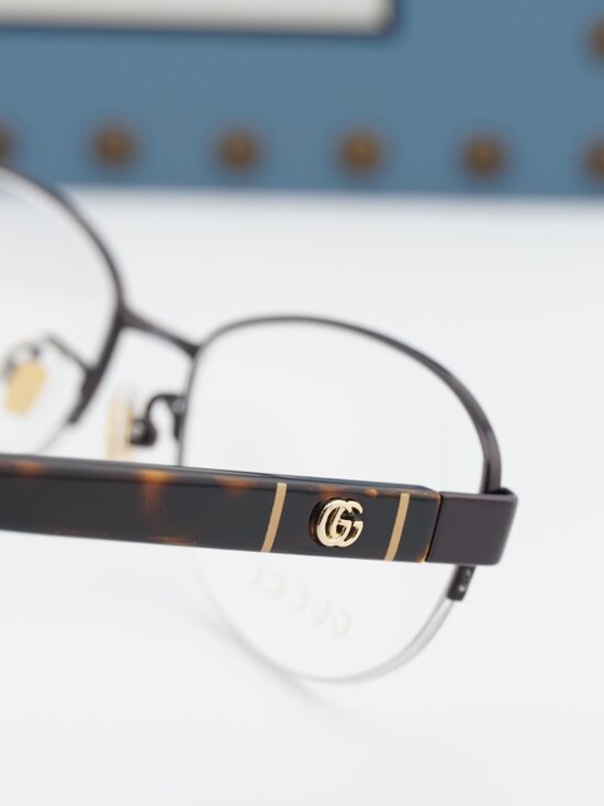 Gucci GG0859OJ 002 Oval Eyeglasses 53mm - Brown / Havana main image 8